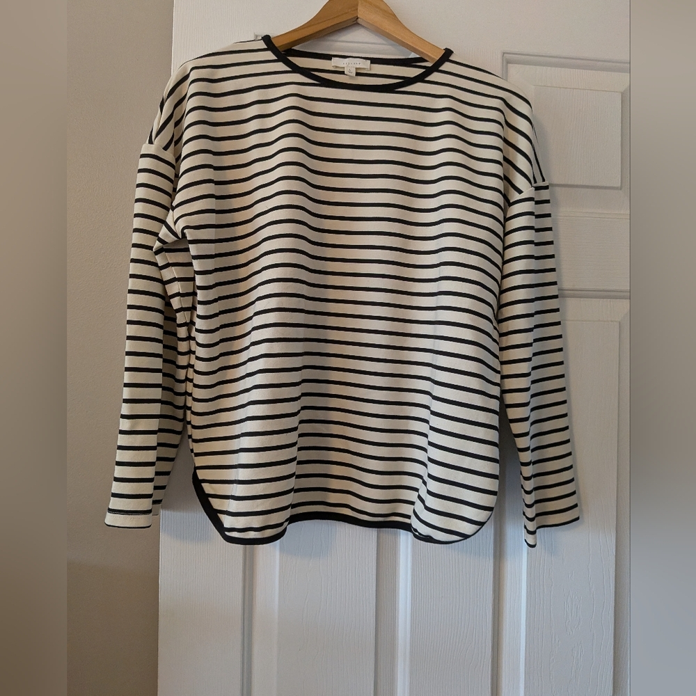 Striped Black and White Women's Top